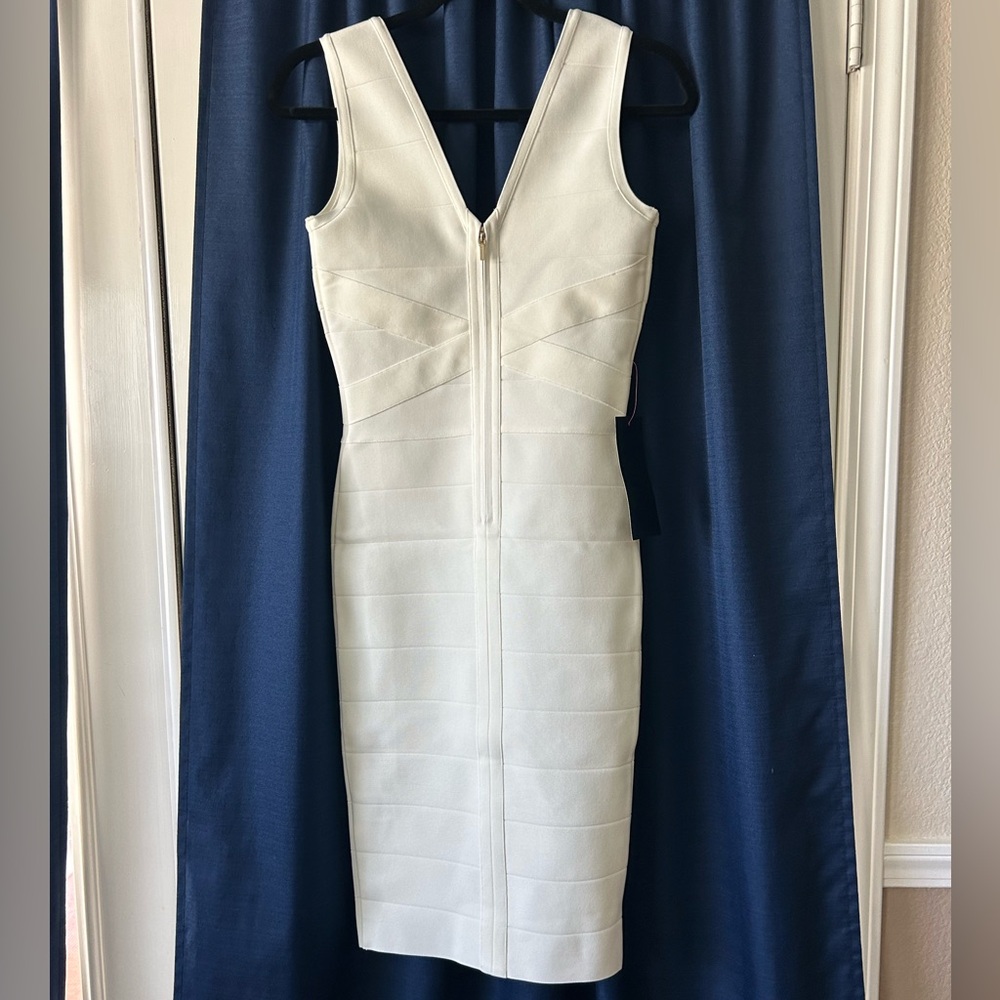 bebe bandage midi dress